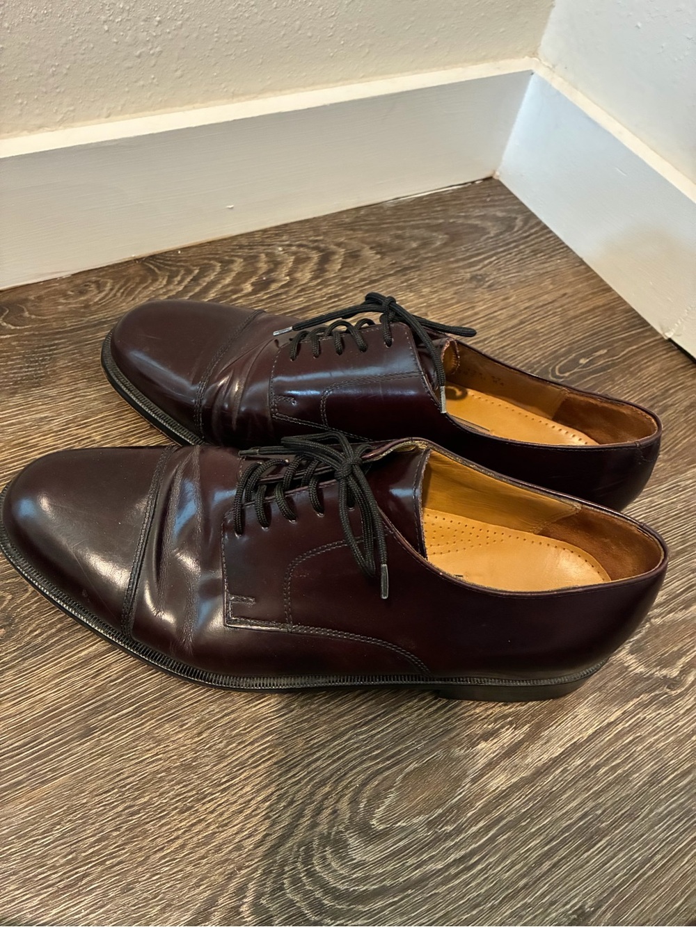 Cole Haan Men's Burgundy Leather Derby Shoes